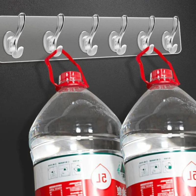 

Punch-free Paste Hooks Strong Row of Long Strips of Traceless Viscose Wall Hangers Behind the Door Kitchen Bathroom Hooks G8136