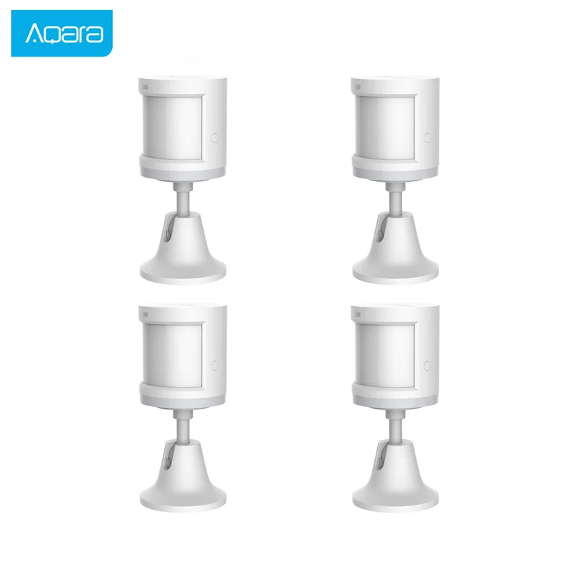 4PCS White Aqara Human Body Sensor Smart Body Movement Motion Sensor Zigbee Connection work with Mi home App - Color: 4PCS White