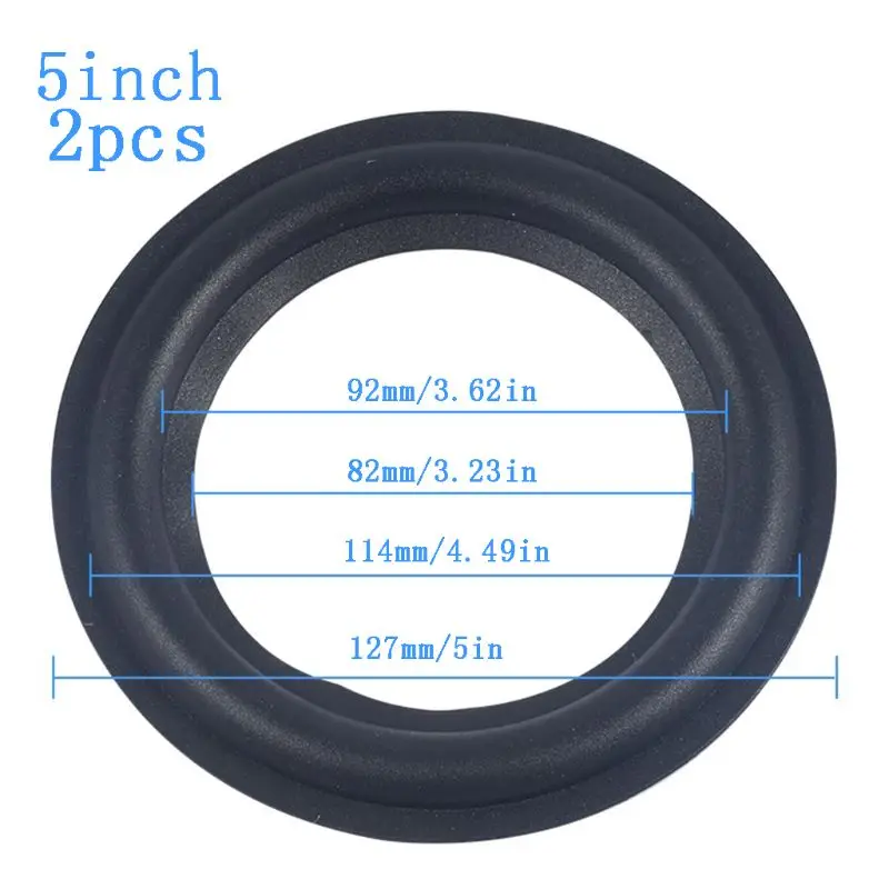 

4/5/6.5/8/10/12" Elastic Rubber Ring Speaker Surround Repair Foam Woofer Edge
