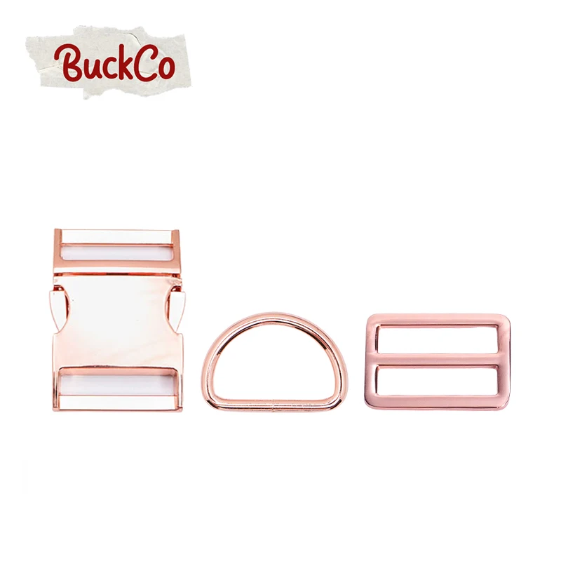 Conjunto de accesorios para collar de perro y mochila, set de 50 unids/lote con hebilla de metal, en D y anillo tri-glid, accesorio de bricolaje de 8 colores de 15mm a 30mm y 4 tama&ntilde;os-4