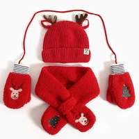 winter hat for children christmas hat scarf gloves set beanie childrens mittens for winter warm winter gloves christmas gift