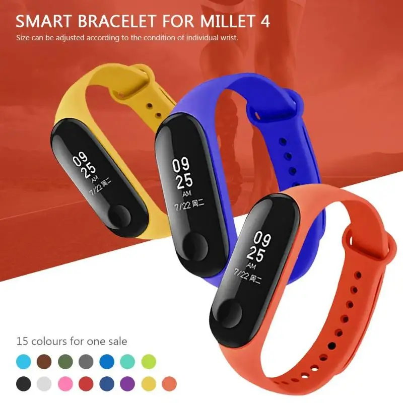 15 шт. силиконовый ремешок Замена для Mi Band 4 ремешок умный ремешок для часов ремень для Mi Band 4 браслет универсальный ремень для Miband 4 3 ми бент 3 ремни ремешок ми бент 4