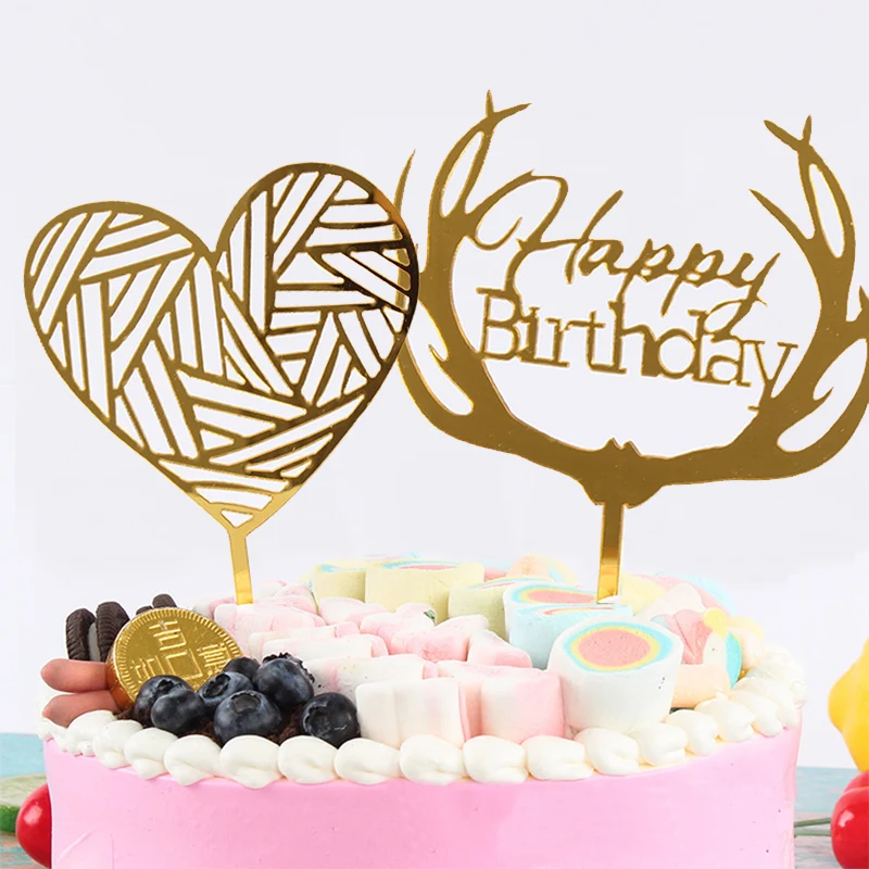 Украшение для торта украшение вставка топпер акриловое вечеринки блестящее