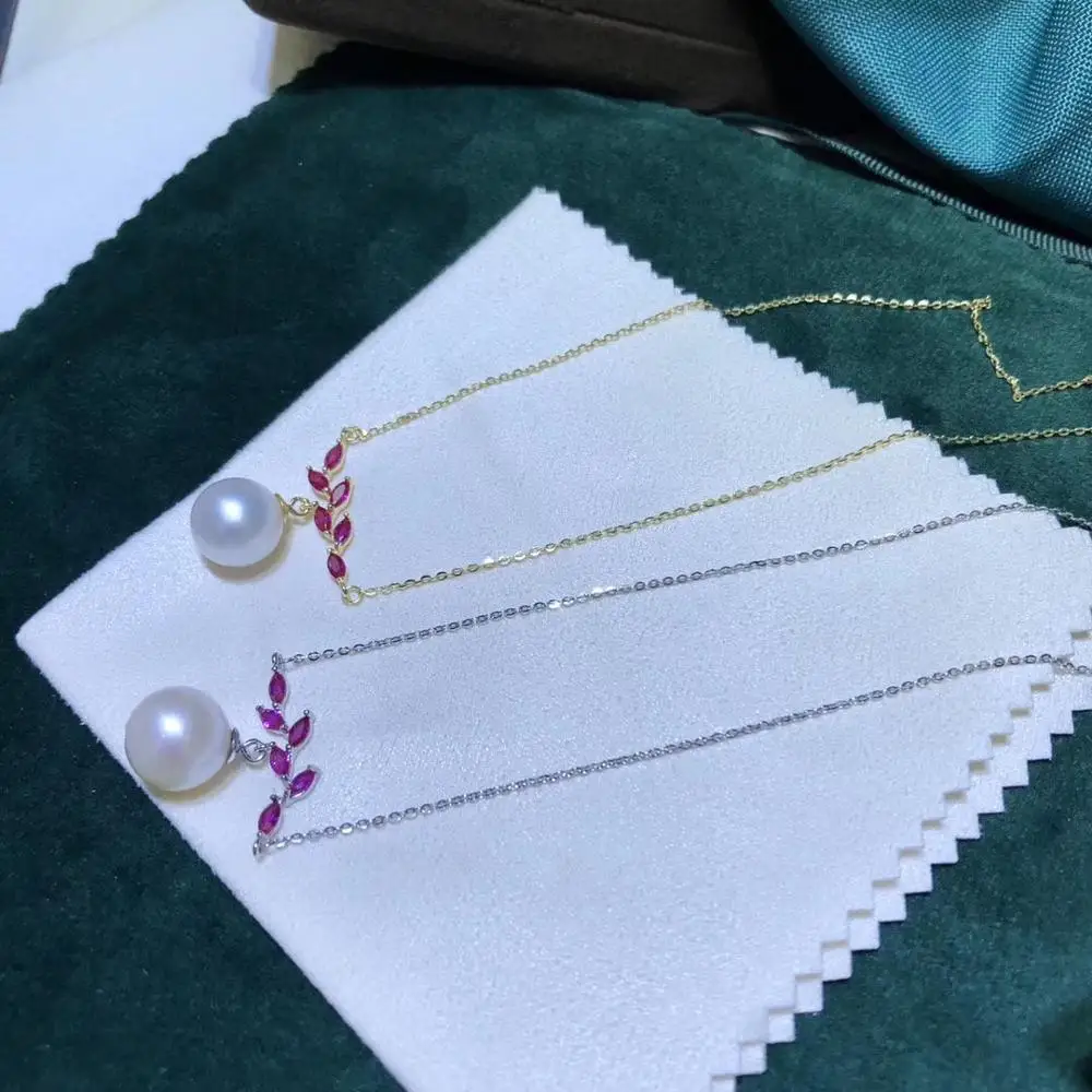 

2 Color 925 Silver Necklace Chain with Pendant Mountings Necklace Findings Jewelry Parts Fittings Accessories for Pearls Beads