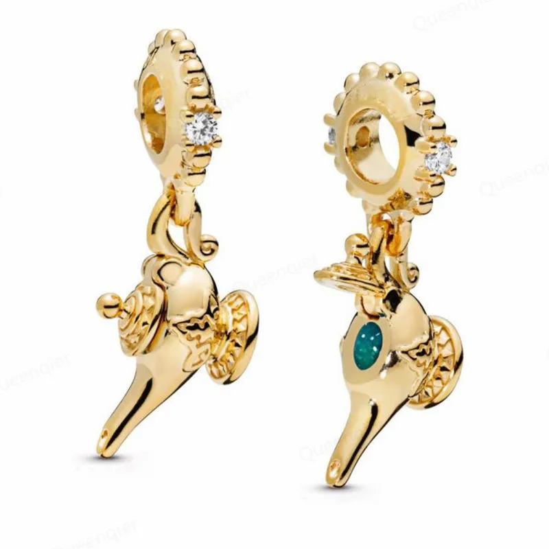 

925 Sterling Magic Lamp European Charms Bead Fit Original Charms Bracelets DIY Pendant Charm Beads Girl Women Jewelry Making