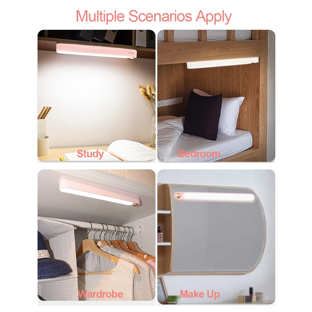 

LED Night Light USB Charge Wireless for Room Plug In Wall Wardrobes Battery Powered Bedside Cabinet Lamp & Indoor Decoration