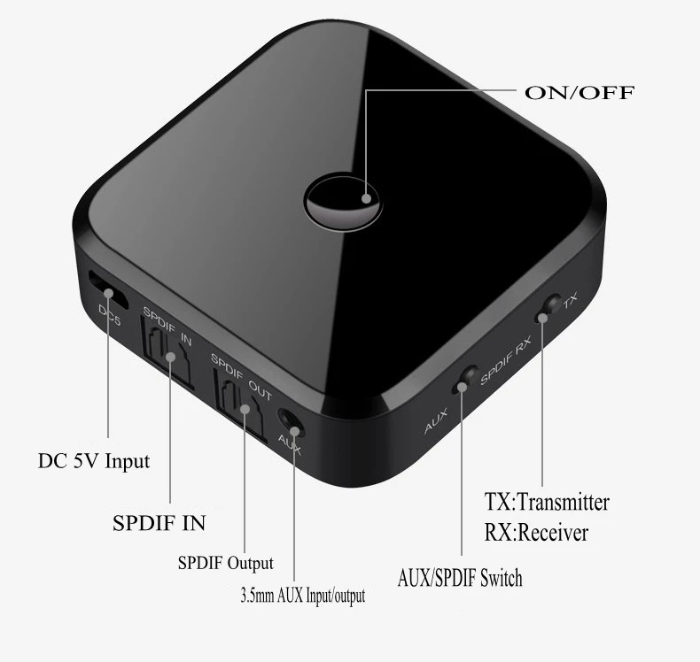 Беспроводной Bluetooth 5 0 передатчик Aptx без потерь приемник аудио 3 мм AUX SPDIF для