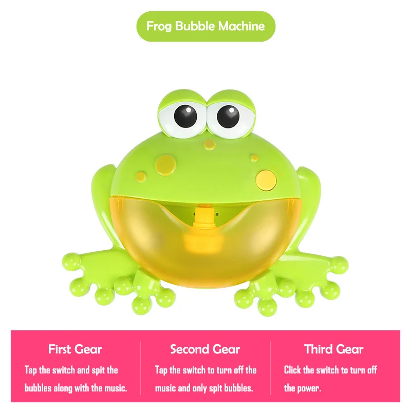 Frog No Box Bubble Краб игрушка для ванны машина Bubble крабы лягушка музыкальная Ванна мыло автоматический пузырь чайник Ванная комната для малышей Малыш игрушка подарок - Цвет: Frog No Box