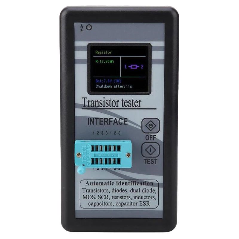 Multi-Purpose M328 Transistor Tester 128X160 Diode Thyristor Capacitance Resistor Inductance MOSFET ESR Meter 1.8 Inch LCD Digit |