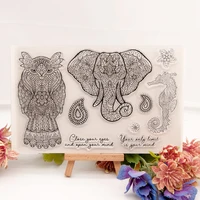 elephant and owl clear stamps for diy scrapbooking card rubber stamps making photo album crafts template decoration