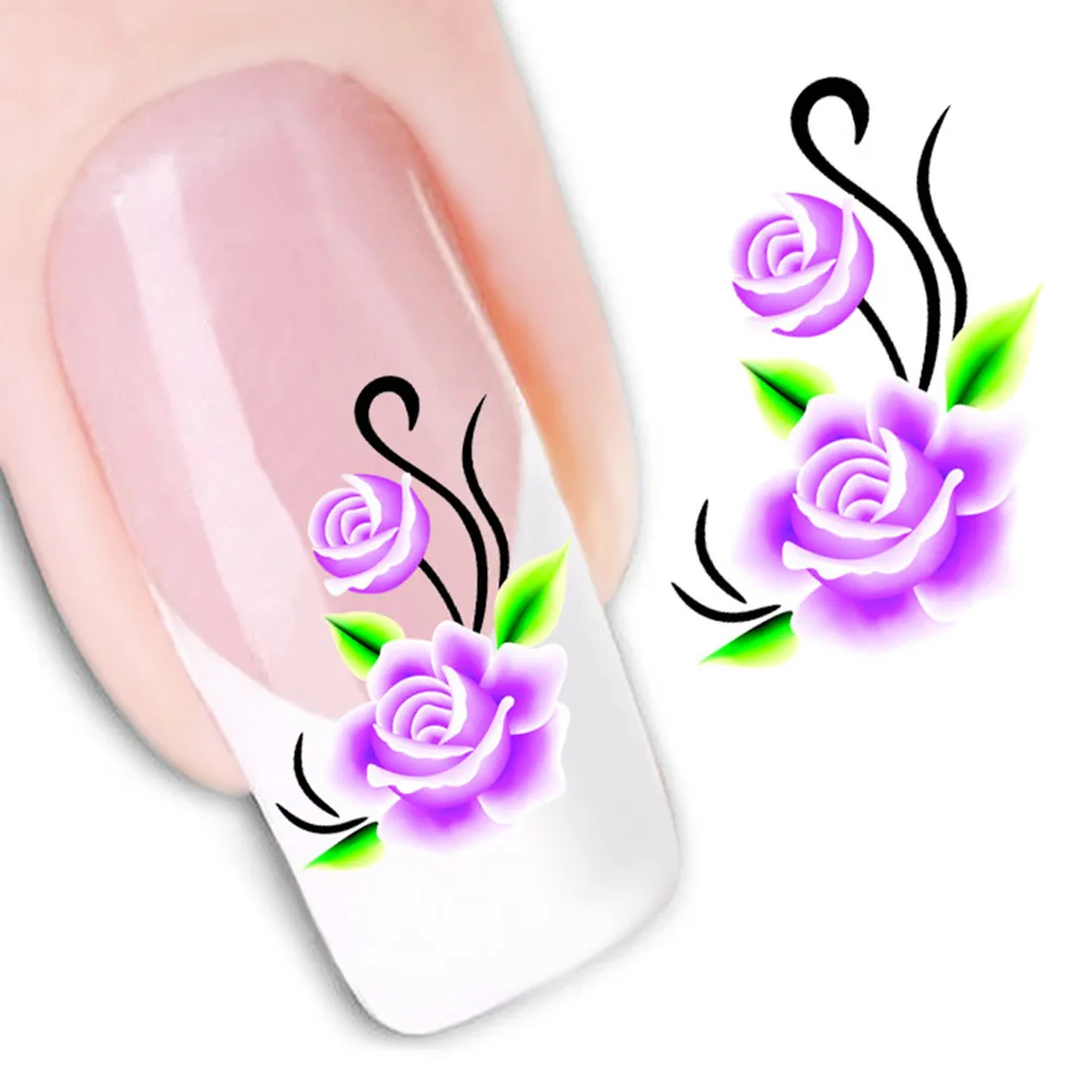 Дизайн Маникюрные цветочные узоры для дизайна ногтей Переводные картинки
