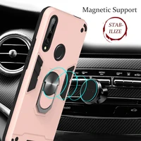 armor shockproof case for huawei honor 9x pro p40 lite 5g nova 5t magnetic ring stand holder soft tpu frame hard pc back cover