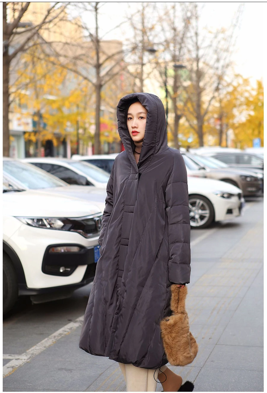 Kjmyyx Свободный Плюс Размер 7XL 90% белый пуховик женский зимний гусиный пух пальто длинный плащ Стиль Верхняя одежда трапециевидная парка