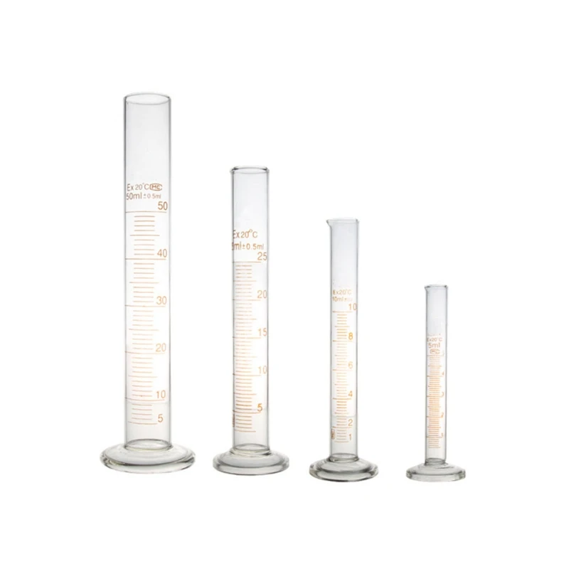 

517A Professional Graduated Glass Measuring Cylinder Chemistry Lab Spout Measure Class A Tolerance ±0.50ml 5/10/25/50ml