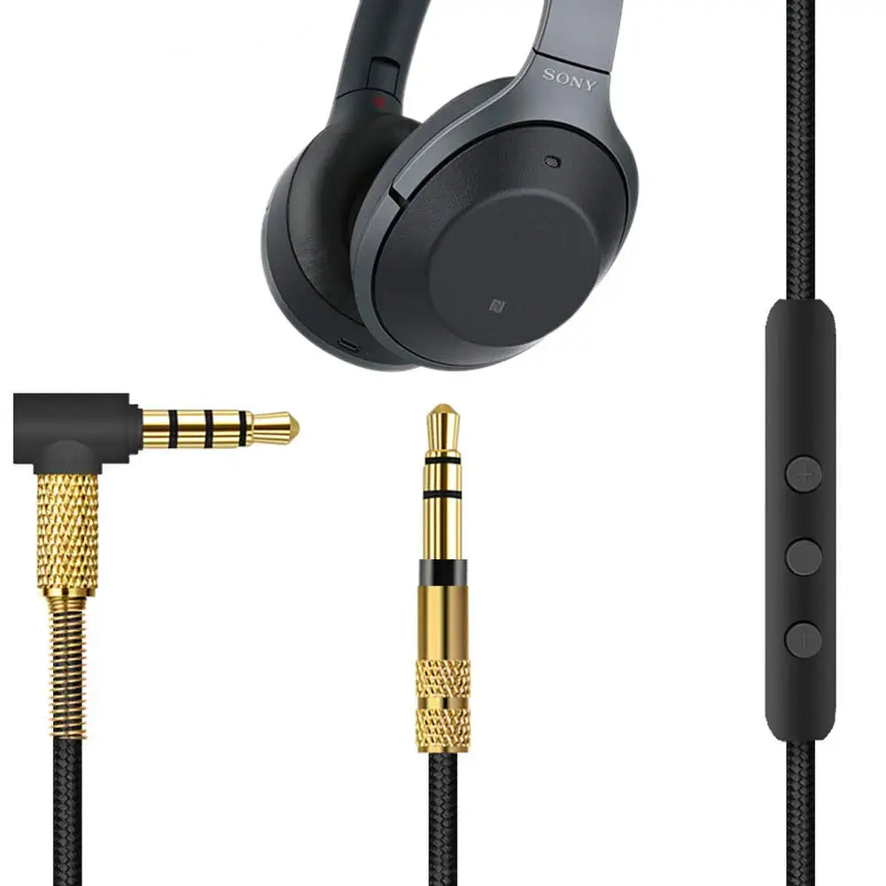 

Microphone Audio Cable for Sony WH-1000XM3/Beats Solo 3/B&O H9i Headphones 4.9 inches,AUX 3.5mm - 3.5mm Male to Male(Black+Gold)