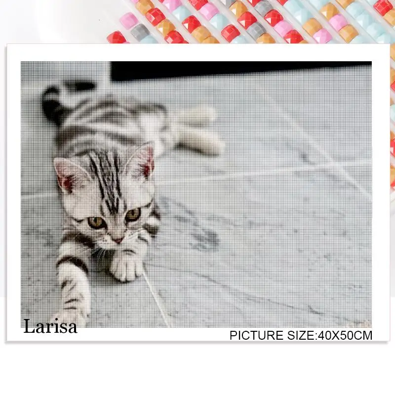 

5D Diy Diamond Painting Animal Cat Embroidery Cross Stitch Square Round Diamond Home Decoration Handmade Rhinestone Wall Art