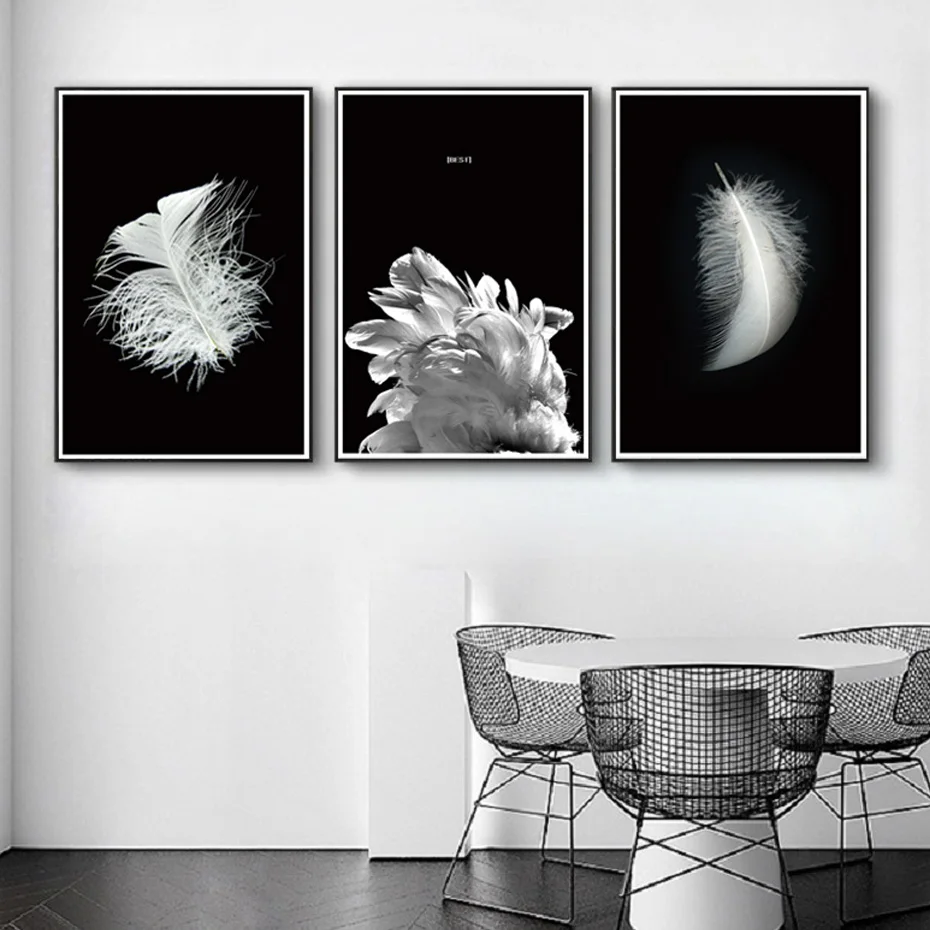 

Nordic Black and White Feather Art Prints Canvas Paintings Best Posters Decorative Wall Art Prints Poster Living Room Home Decor