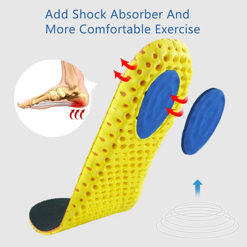 Insoles Memory Foam Unisex Mesh Deodorant Shoes Sole Breathable Cushion Insoles Orthopedic Arch Sole Pad Sport Men Women Running