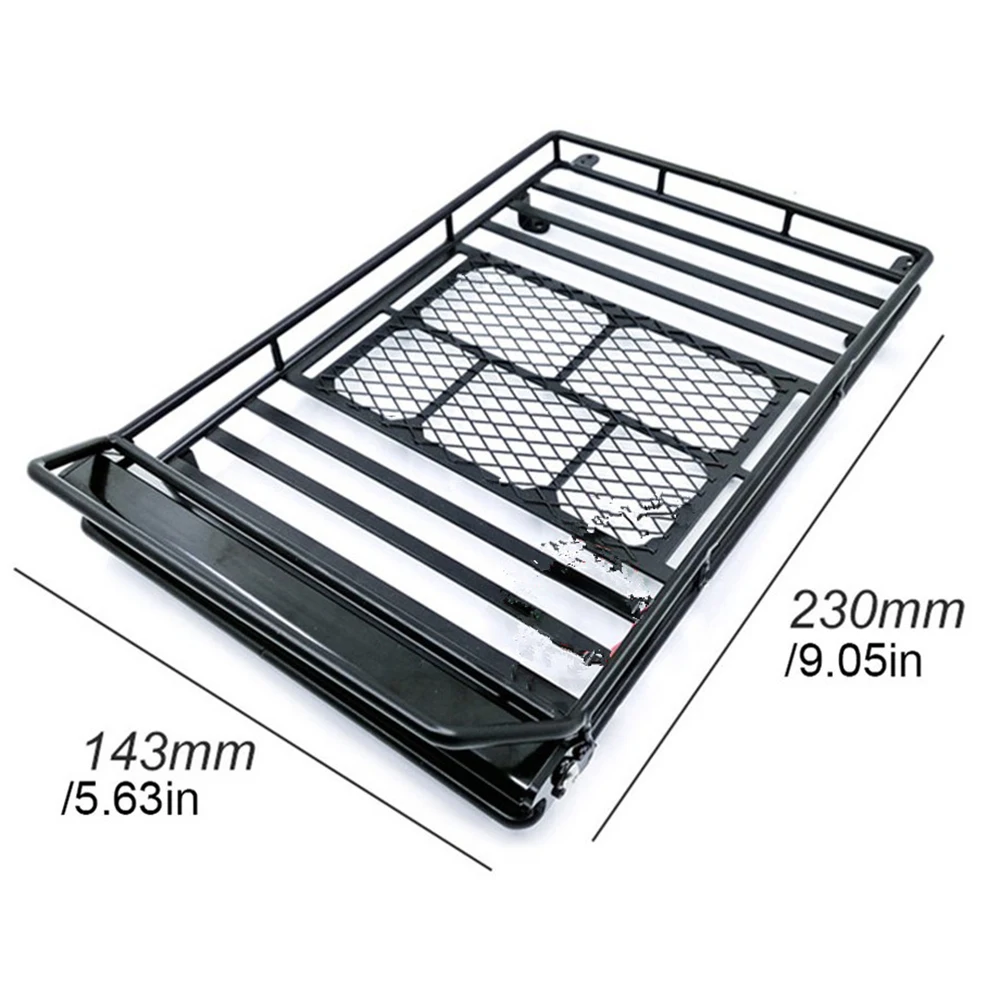 

245x150mm Luggage Carrier Roof Rack Mini Elastic Luggage Net with High Brightness LED Light Bar for 1/10 RC Cars Black