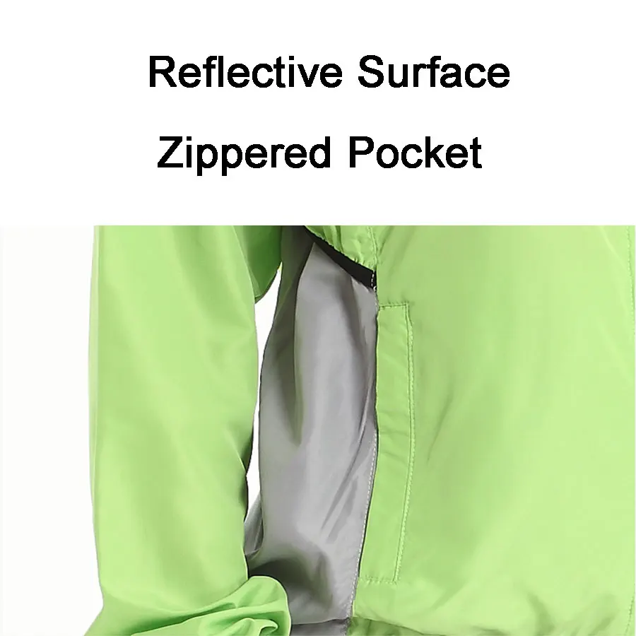 Велосипедная куртка с капюшоном ветровка высокая видимость 3 цвета зеленая синяя