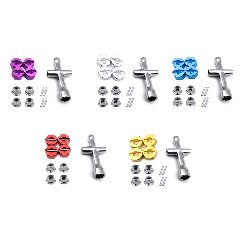 

Металлический шестигранный адаптер 12 мм для колеса толщиной 7 мм М4 Фланцевая фиксирующая гайка крестовой ключ для Traxxas 1/10 штамп Slash 4X4 Радиоу...