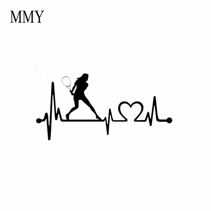 8"*4" Lady Ladies Tennis Racquet Heartbeat Lifeline Decal Sticker Gift Art Car Stickers | Автомобили и мотоциклы