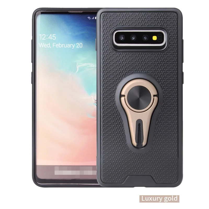Gold Чехол для samsung Galaxy S8, S9, S10 Plus, Note 8, Note 9, Note 10 Plus, 5G, S10e lite, чехол, кольцо на палец, подставка, магнитный кронштейн, мягкий чехол - Цвет: Gold
