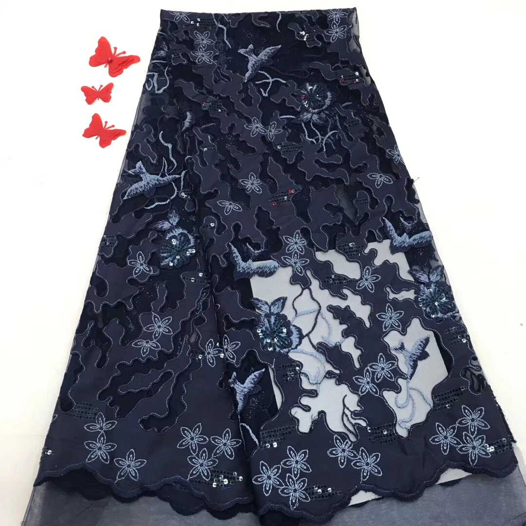 

Новейшая белая африканская кружевная ткань 2018 высокое качество французская 3D Цветочная отделка кружевная ткань нигерийские кружевные тка...