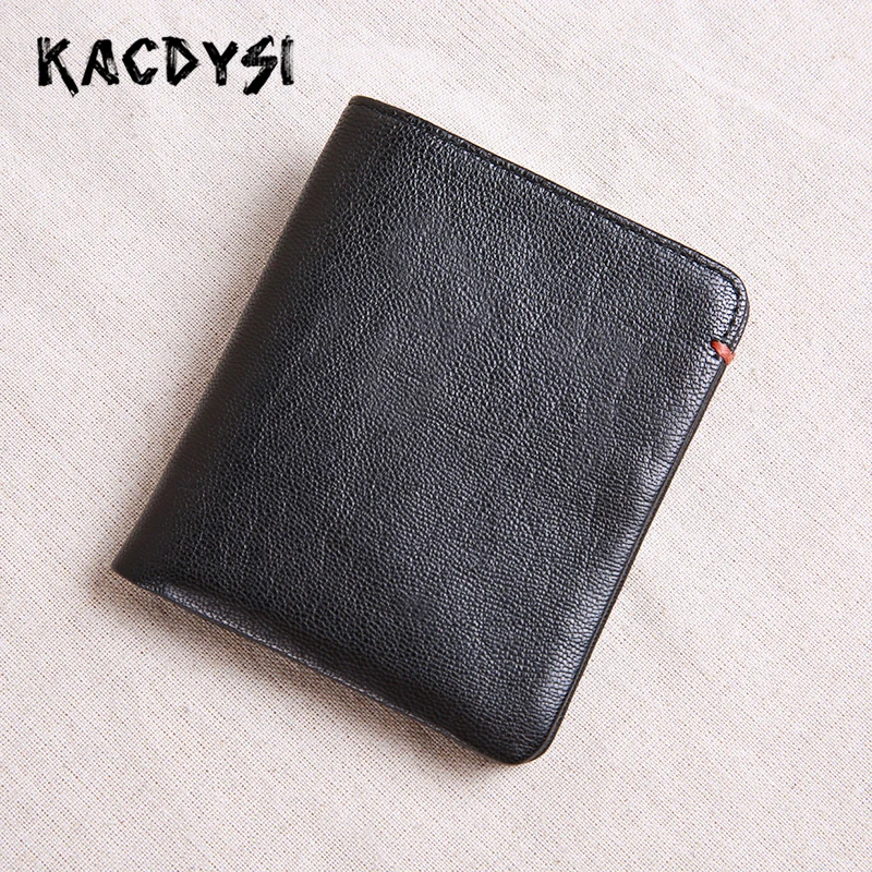 Manual Soft Short Men Wallet Real Leather Bifold Money Cash Purse Simple Casual Carteira Man Pocket Holder Hot Sale | Багаж и сумки