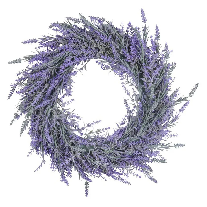 

AT69 -Lavender Wreath for Front Door Artificial for All Seasons Indoor Outdoor Floral Wreath for Wedding Party Home Wall Decor