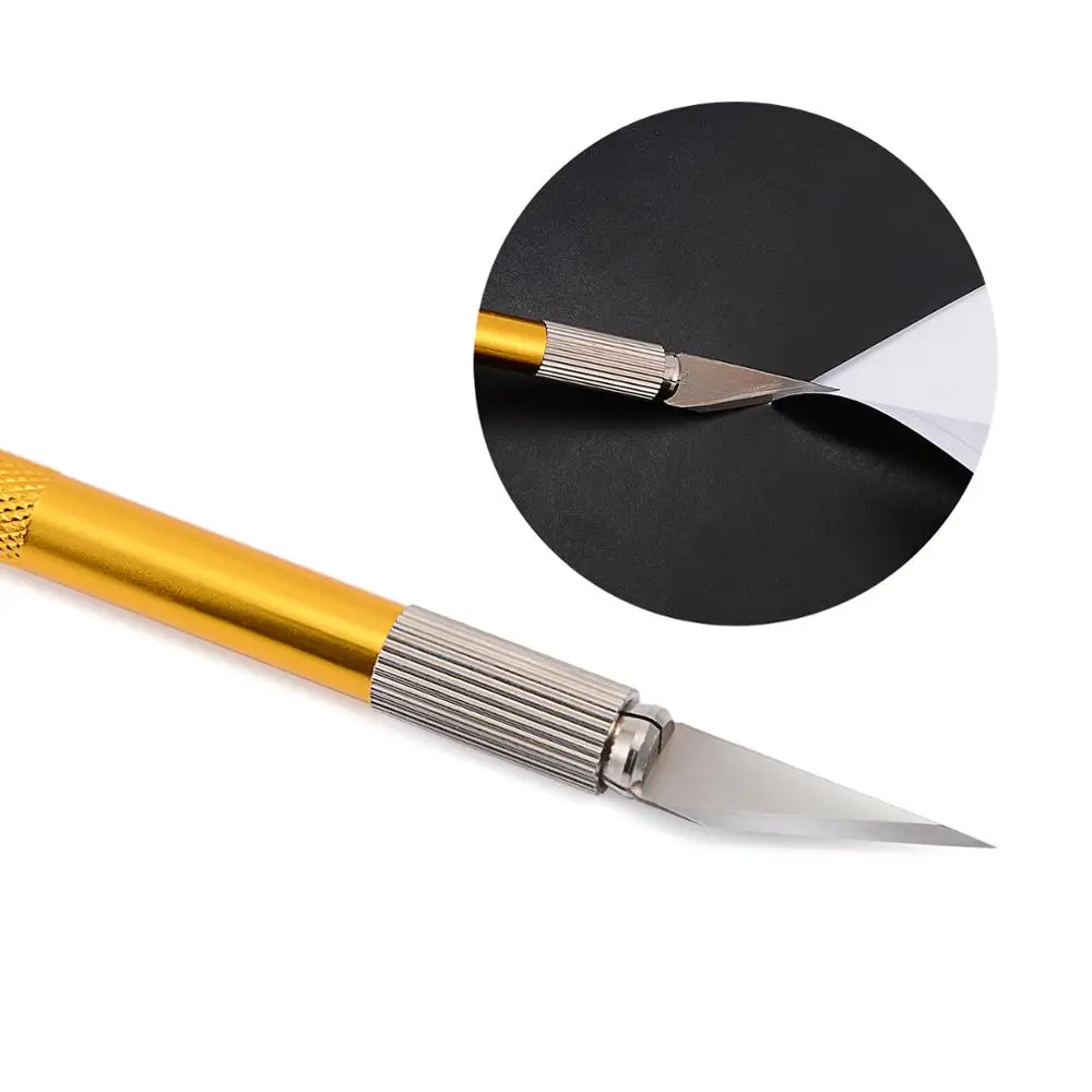 FOSHIO 2pcs Vinyl Carving Utility Knife Carbon Film Sticker Cutter Air Bubble Remove DIY Art Knife+20pcs Blade Car Wrapping Tool |