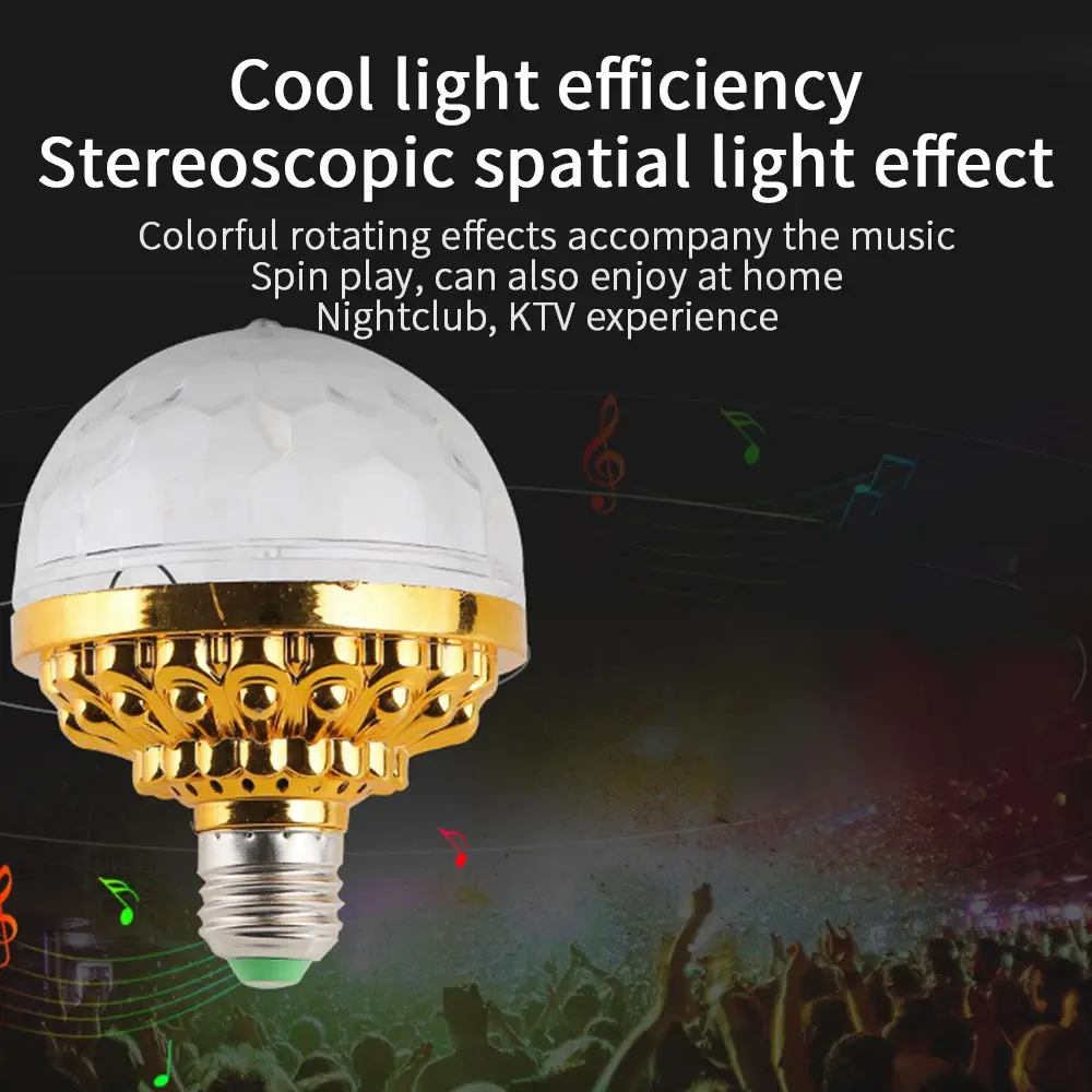

Activated Rotating Disco Ball Party Lights Strobe Light RGB LED Stage Lights For Christmas Home KTV Xmas Wedding Show