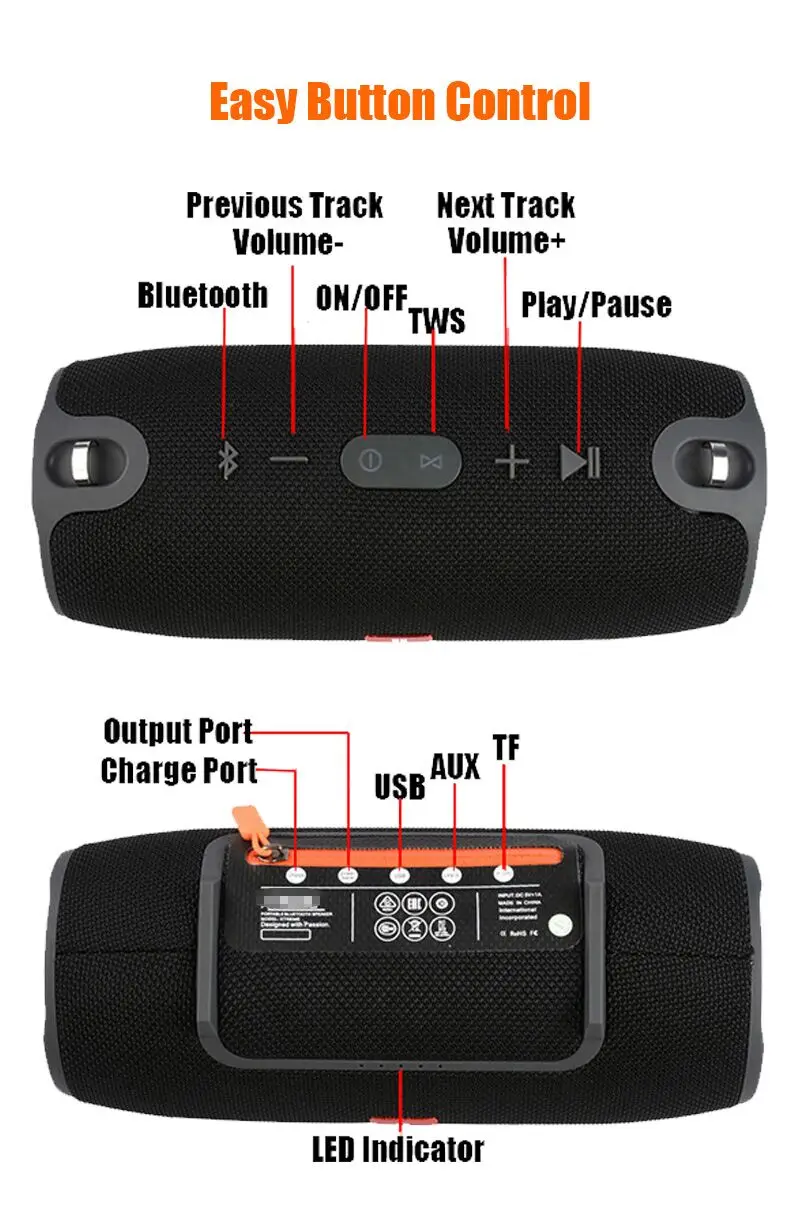 Беспроводной 20 Вт портативный Bluetooth динамик Водонепроницаемый Открытый xtreme динамик Саундбар сабвуфер Громкий динамик для Xiaomi телефон ПК