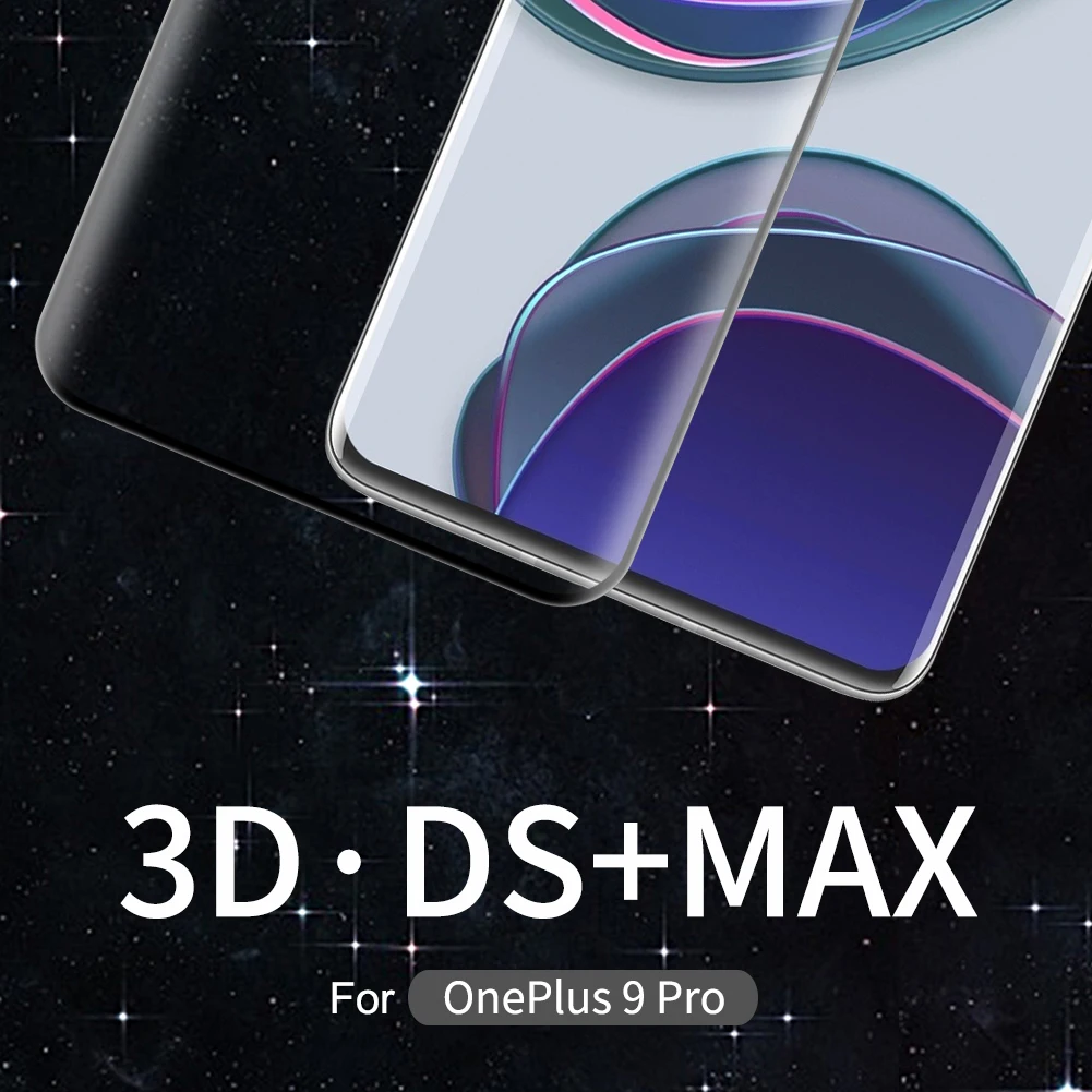 nillkin for oneplus 9 pro glass tempered glass 3d ds max full cover screen protector round edge for oneplus 9 pro glass film free global shipping