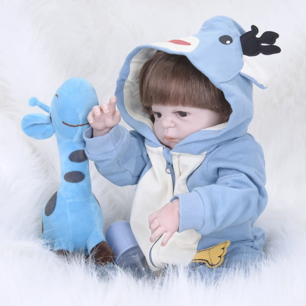 Полностью силиконовая кукла Bebe Reborn 22 дюймов виниловая Реалистичная
