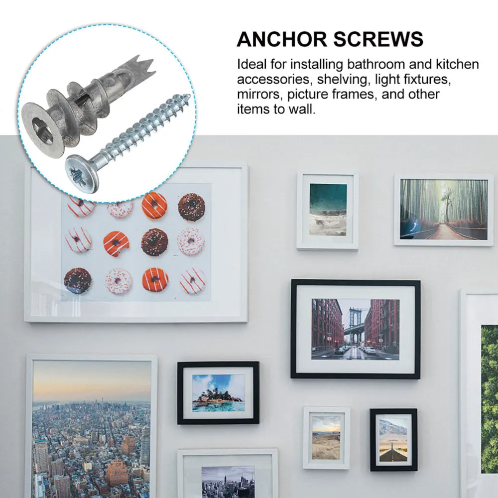 100 шт. винты полезные креативные практичные крепления для гипсокартона анкеры