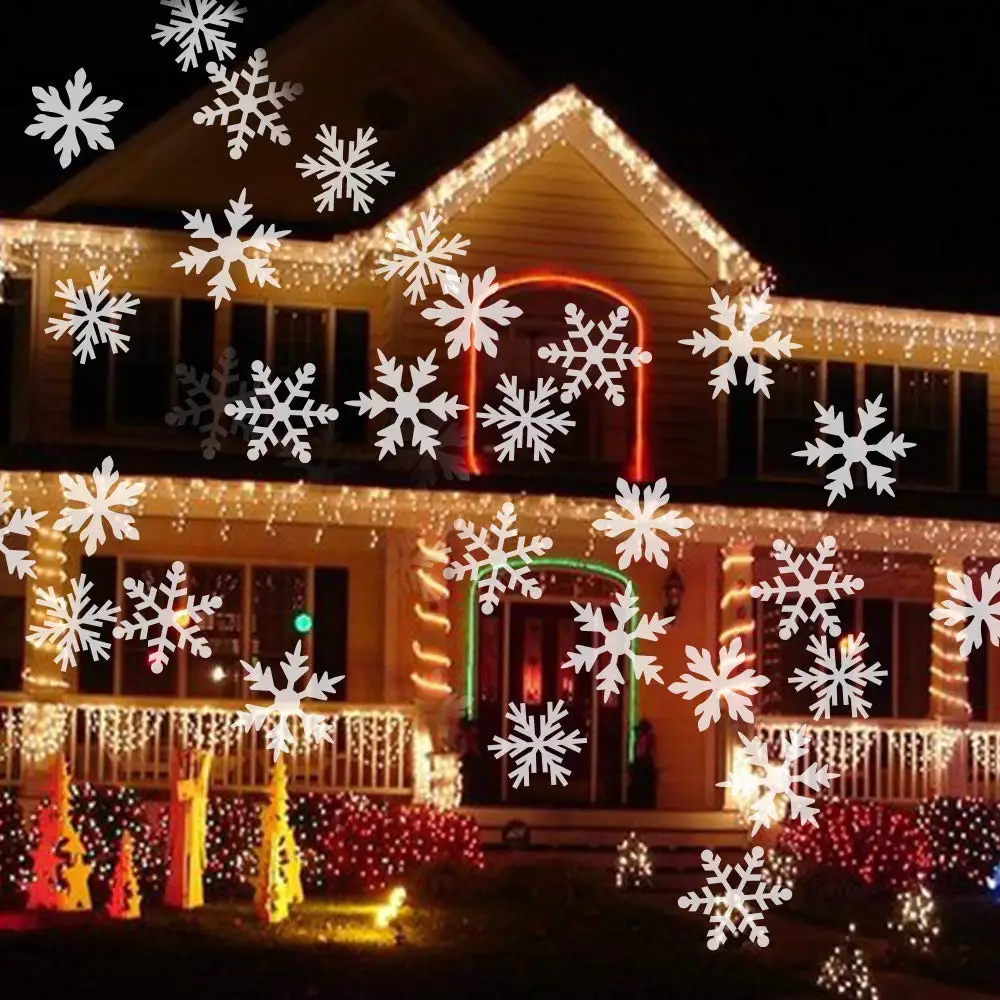 Solar powered LED Laser Projector Moving Snowflake Disco Light Waterproof Christmas Stage Lights Outdoor Garden Landscape Lamp
