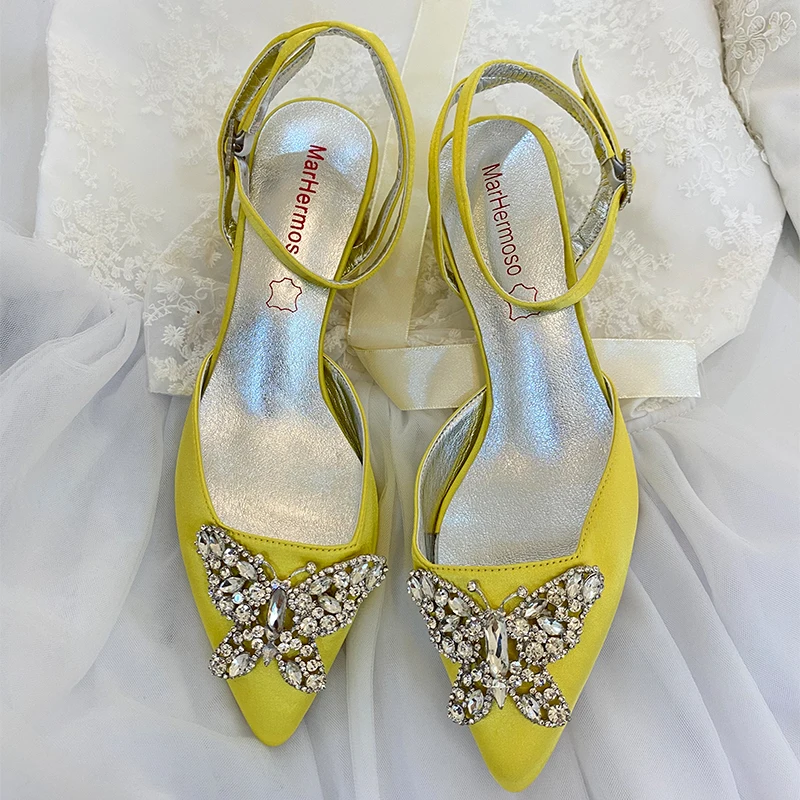 Женские с круглым носком петлей на пятке Туфли лодочки острым Свадебная обувь