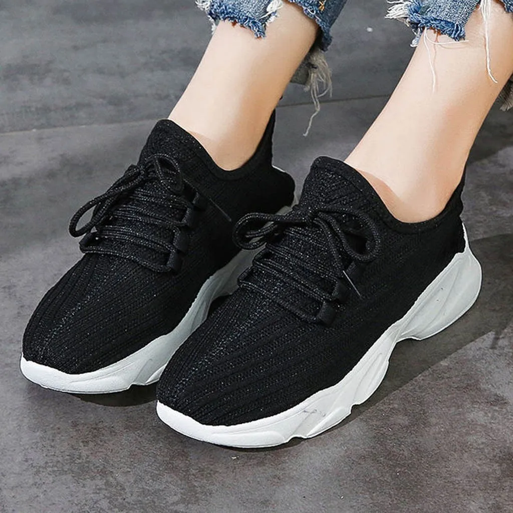 Женская обувь на шнуровке; теннисные туфли; дышащая обувь; zapatillas mujer; спортивные кроссовки для бега; повседневная обувь; Harajuku zapatos de mujer