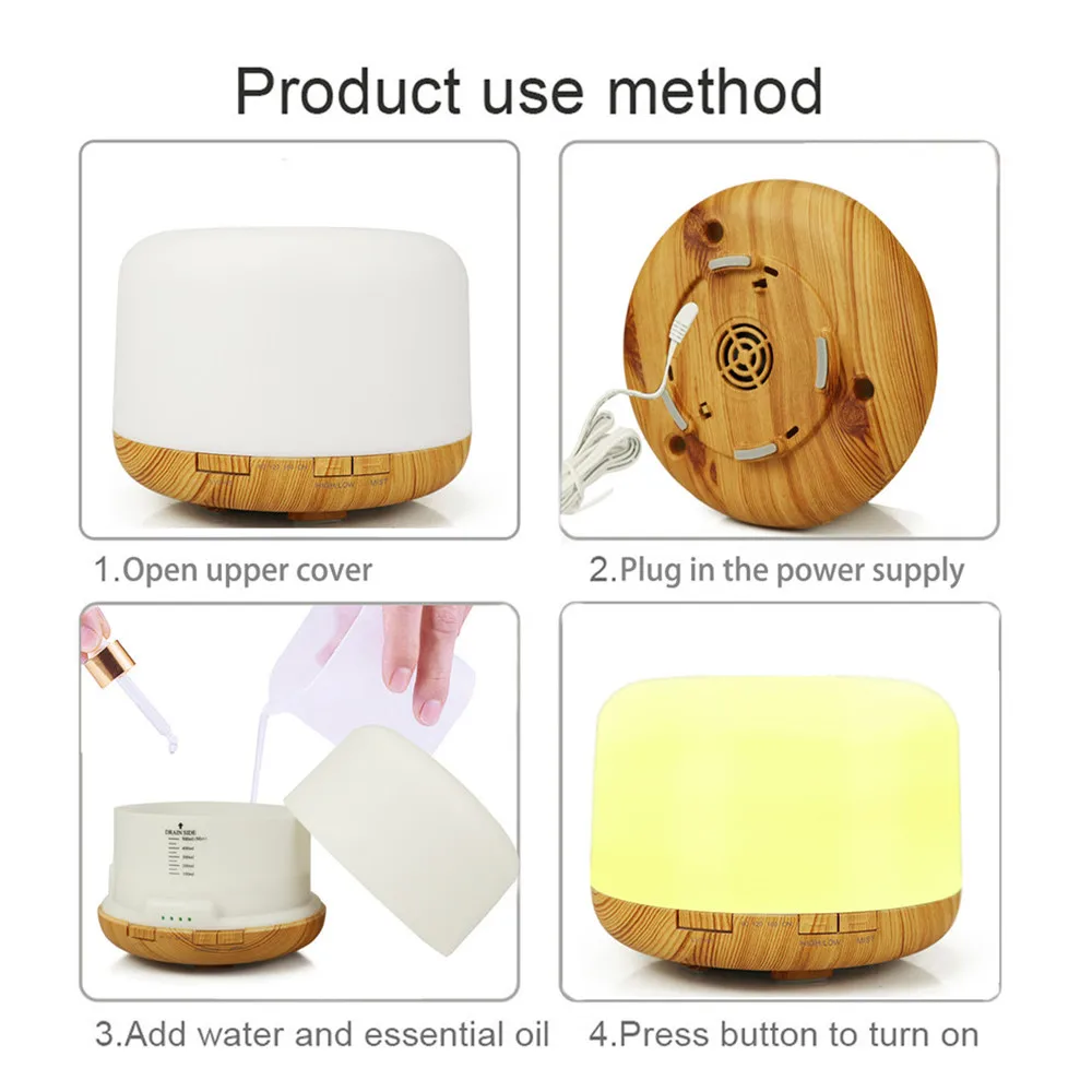 Ультразвуковой аромадиффузор 500 мл увлажнитель диффузор для эфирных масел