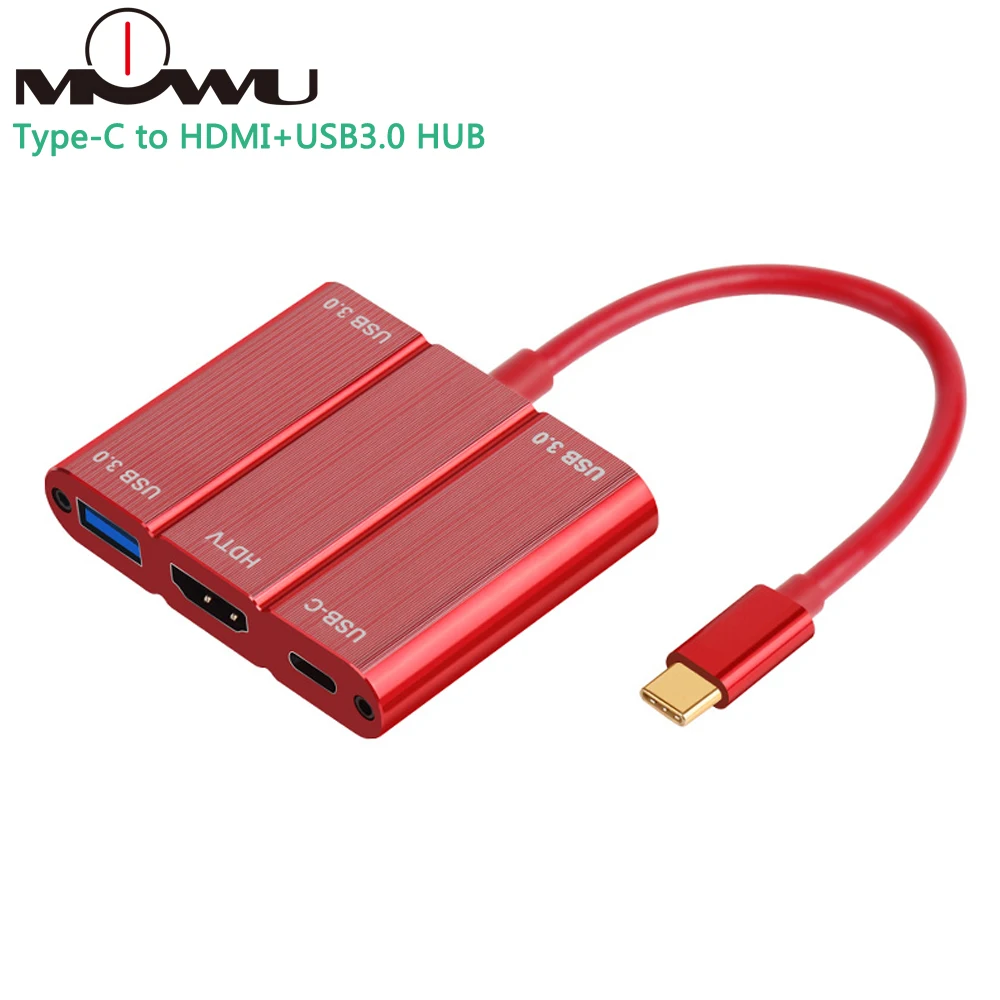 Кабель переходник 5 в 1 с портом USB 3 папа на HDMI 0 типа C мама для зарядки HDTV|USB-хабы| |