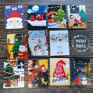 50 шт.лот с рисунком рождественского снеговика и оленя Merry маленький Рождественский подарок открытка записи карт 6x8 см декоративная карта