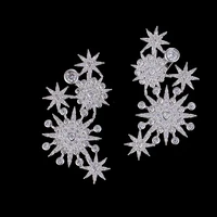 larrauri 2019 hot fashion jewelry dubai american wedding earrings for women trendy geometry snowflake cubic zirconia earrings