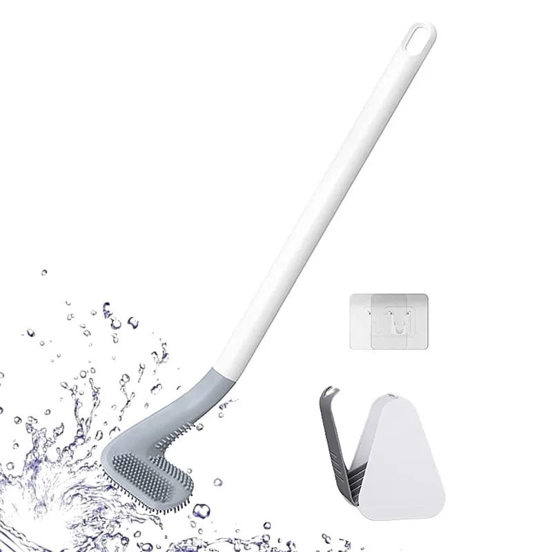 

TPR Silicone Bristles Toilet Brush and Drying Holder for Bathroom Storage and Organization Bathroom Cleaning Tool WC Accessories