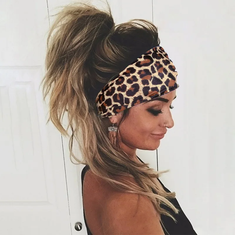 

Floral Print Turban Knot Headwrap Elastic Bandanas Fashion Cotton Fabric Wide Headband For Women Hair Accessoires
