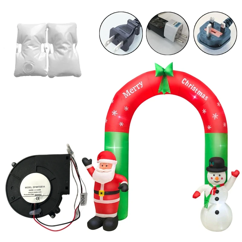 

Christmas Inflatable LED Light Santa Snowman Arch Decoration Blow up Outdoor Garden Yard Props Toys