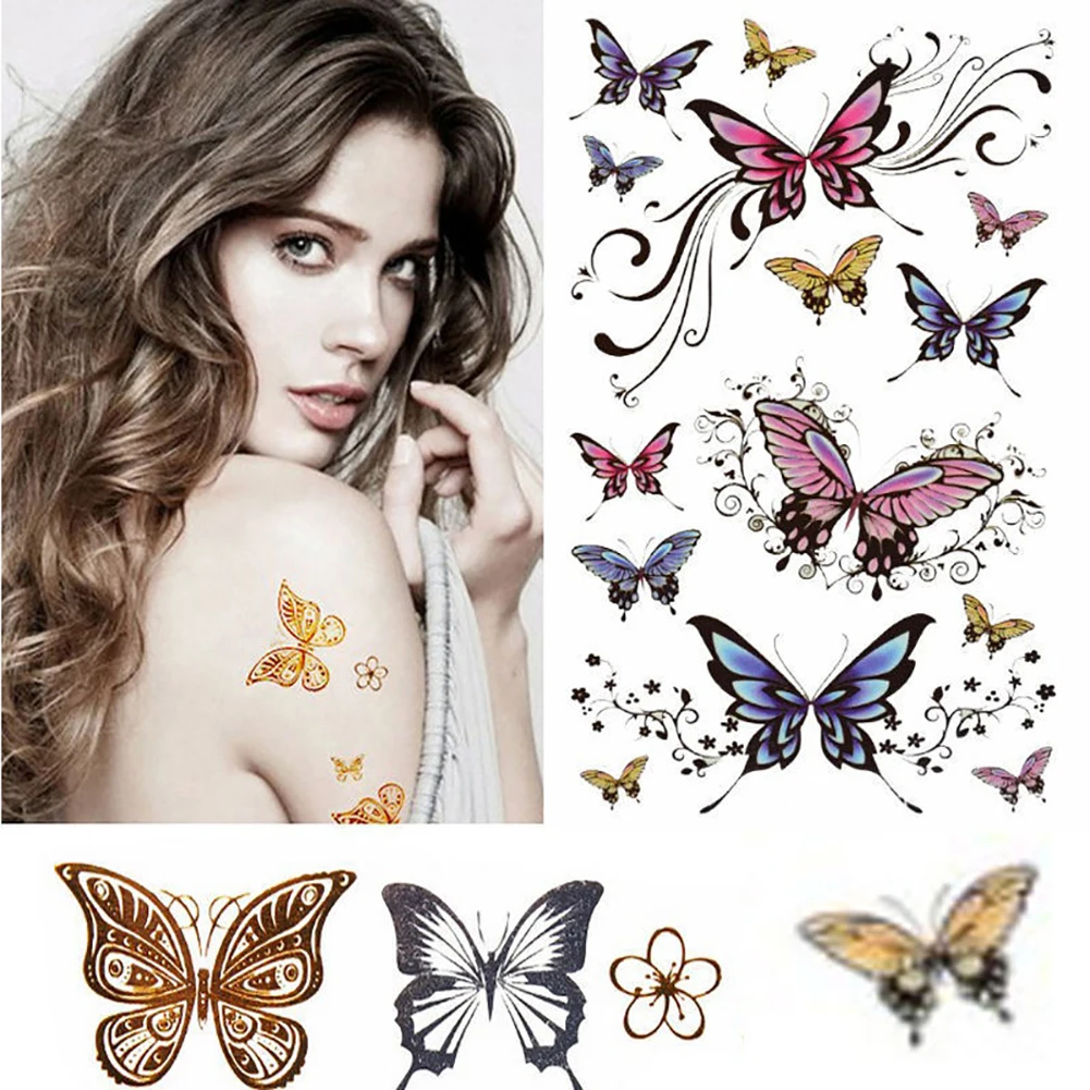 Красивые 3D водонепроницаемые временные индивидуальные наклейки-тату красочные