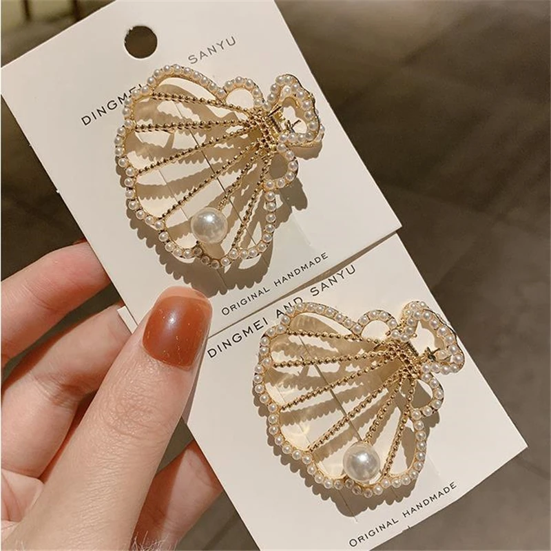 

New Luxury Pearl Rhinestone Grab Clip South Korea Bangs Clip Hair Crab Claw Clip Hairpin For Women Barrette Jewelry Accessories