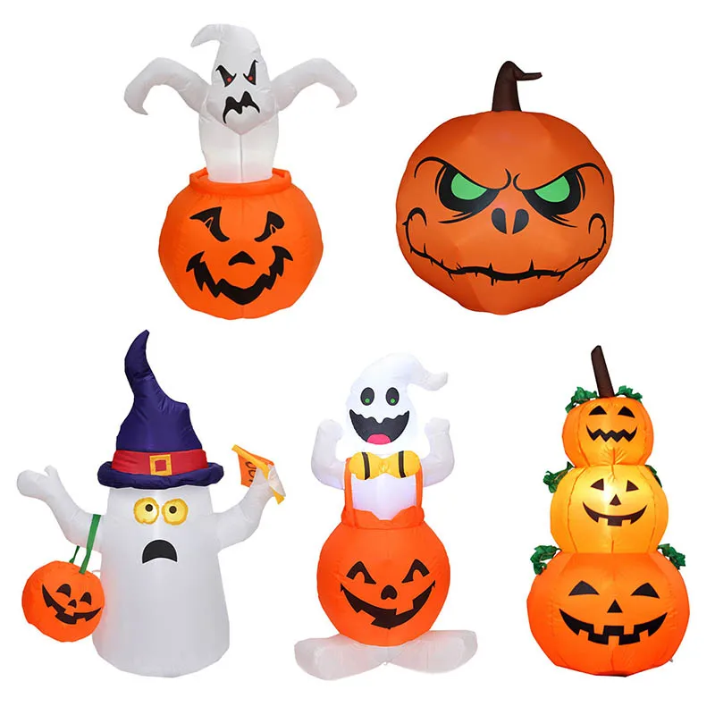 

1,2 м, 1,5 м, 1,8 м, Хэллоуин, надувные тыквы, светящиеся украшения, реквизит для Хэллоуина, ужасный дом, украшения двора