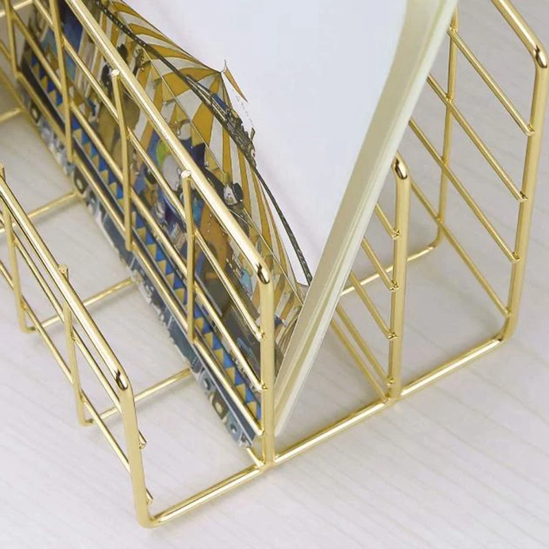 

Metal Mesh Desk Organizer Desktop Letter Sorter Mail Tray File Organiser Office Home Bookends Book Holder